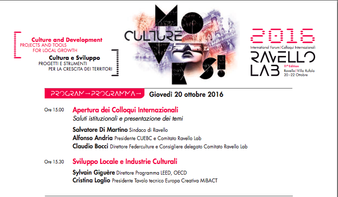 Ravello Lab 2016, si apre oggi il “laboratorio” di idee per la Cultura